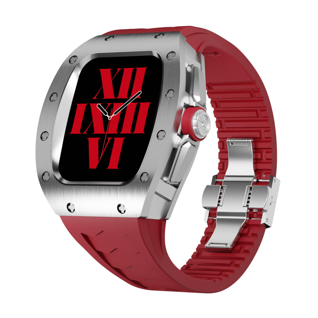 RM9008 Series - Silver Wine barrel Apple Watch Case
