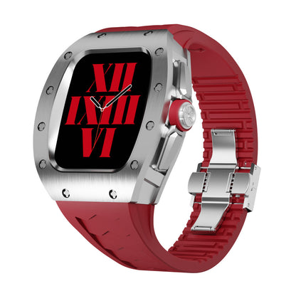 RM9008 Series - Silver Wine barrel Apple Watch Case