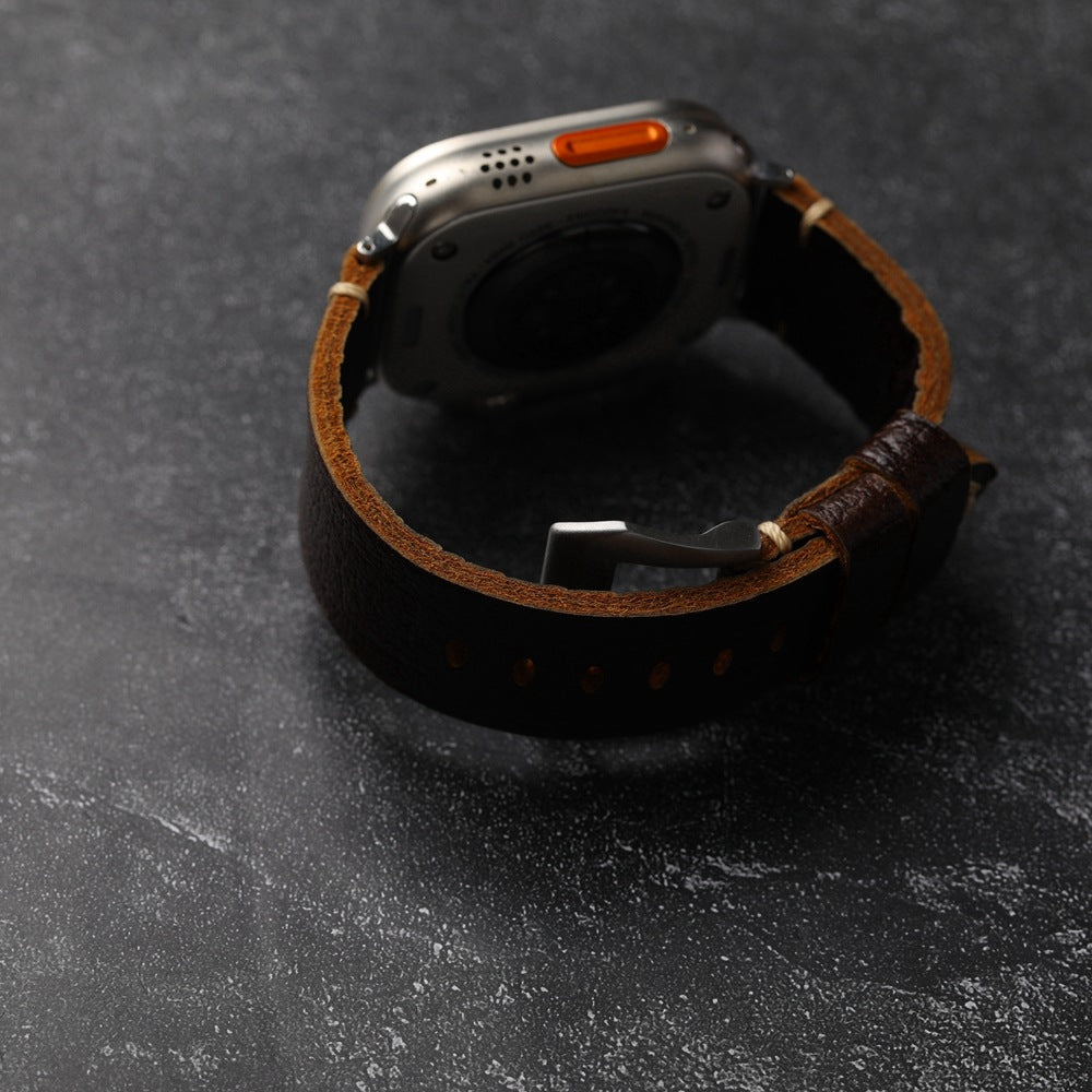 Handmade Vintage Leather Strap For Apple Watch