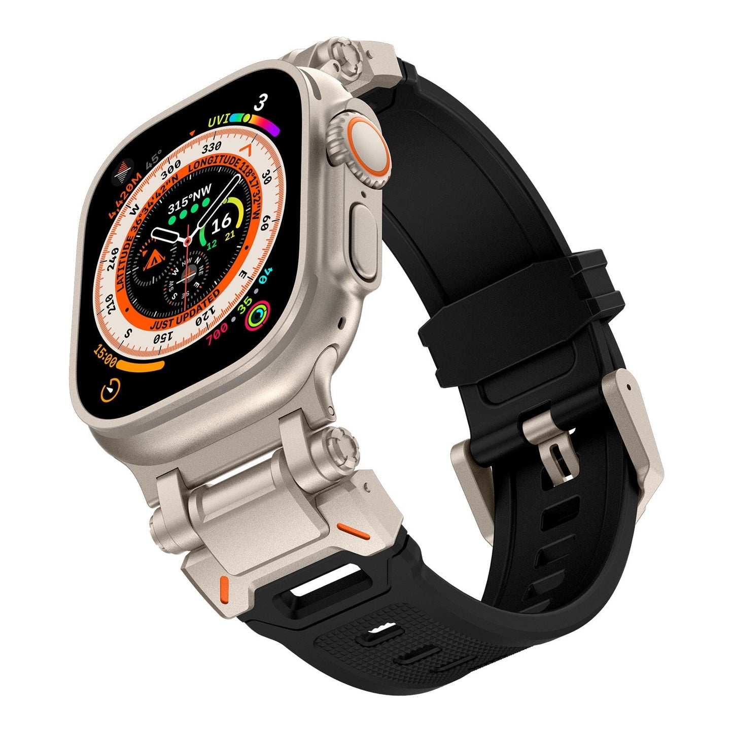 Explorer Rubber Band With Titanium Adapter For Apple Watch