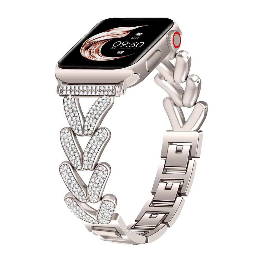 Diamond-encrusted Stainless Steel Band