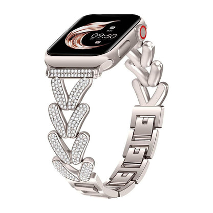 Diamond-encrusted Stainless Steel Band