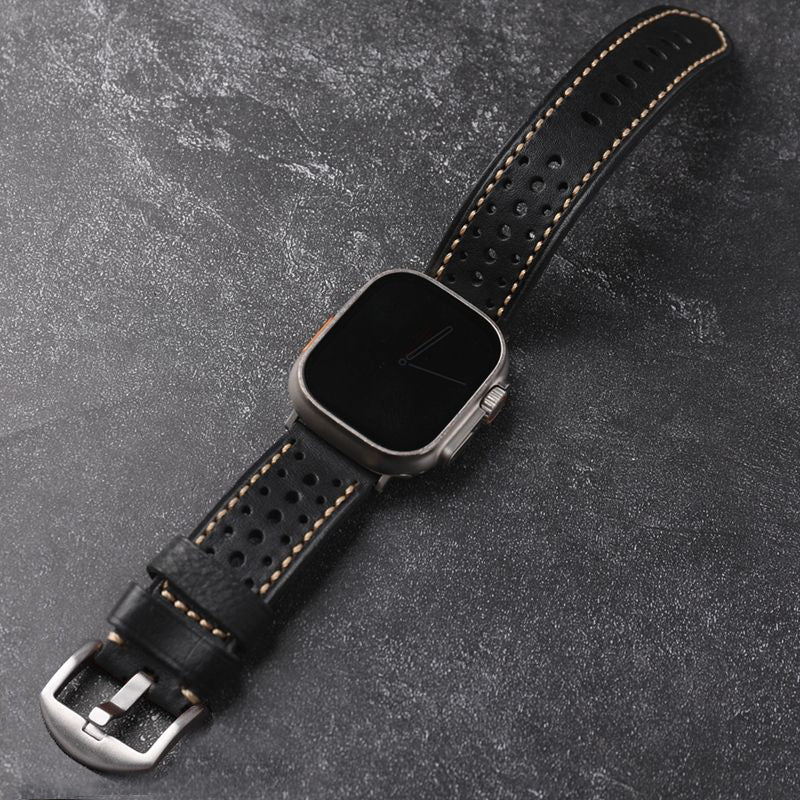 Vintage Racing Leather Band For Apple Watch