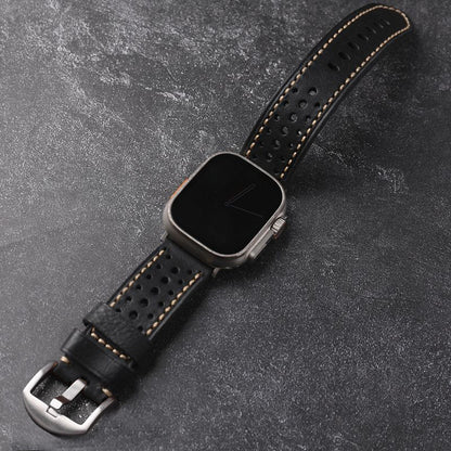 Vintage Racing Leather Band For Apple Watch