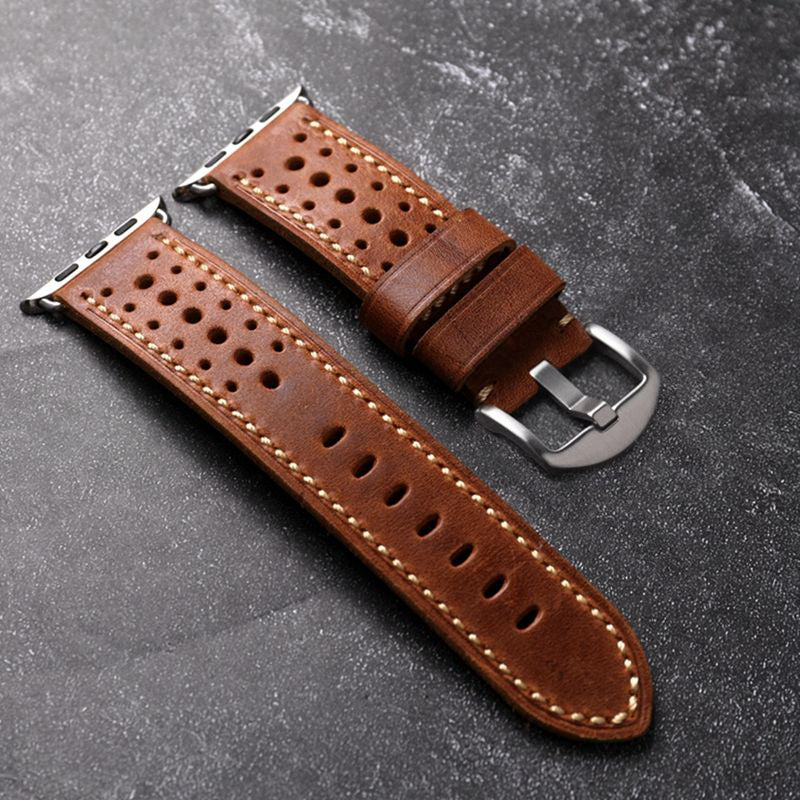 Vintage Racing Leather Band For Apple Watch