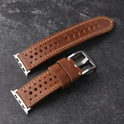 Vintage Racing Leather Band For Apple Watch