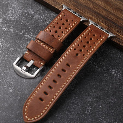 Vintage Racing Leather Band For Apple Watch