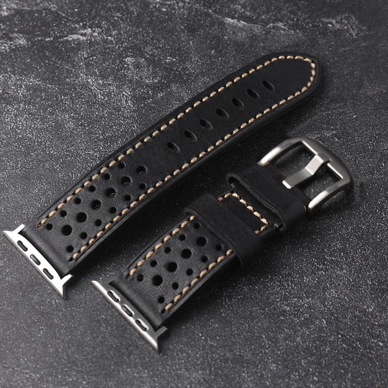 Vintage Racing Leather Band For Apple Watch