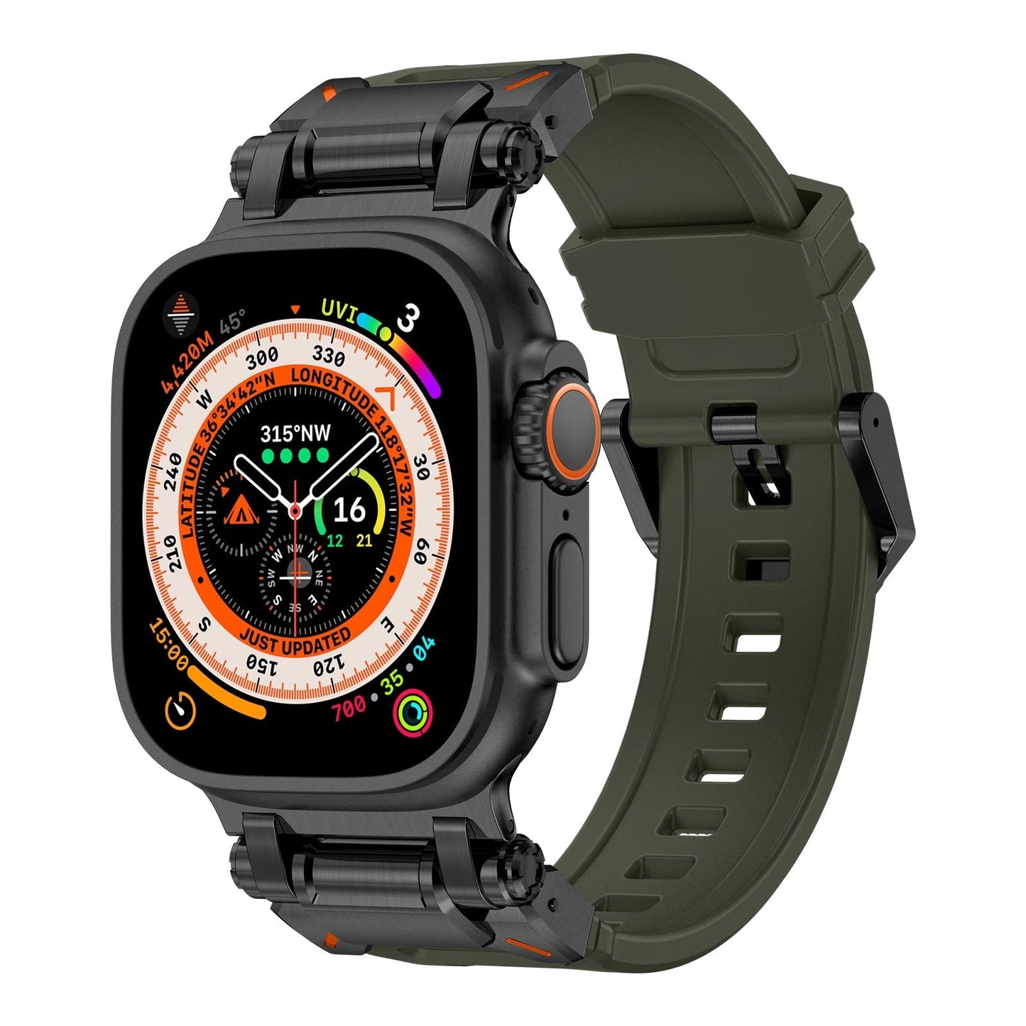 Explorer Rubber Band With Titanium Adapter For Apple Watch
