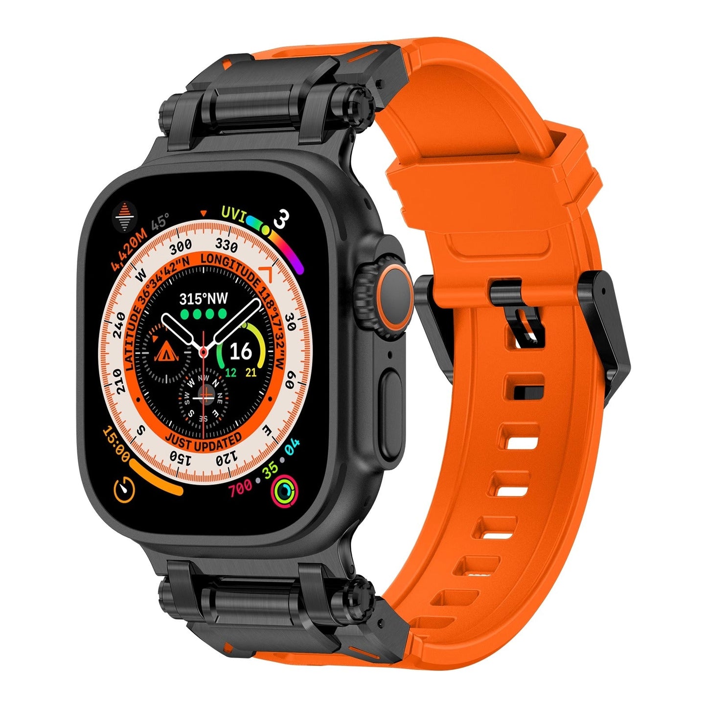 Explorer Rubber Band With Titanium Adapter For Apple Watch