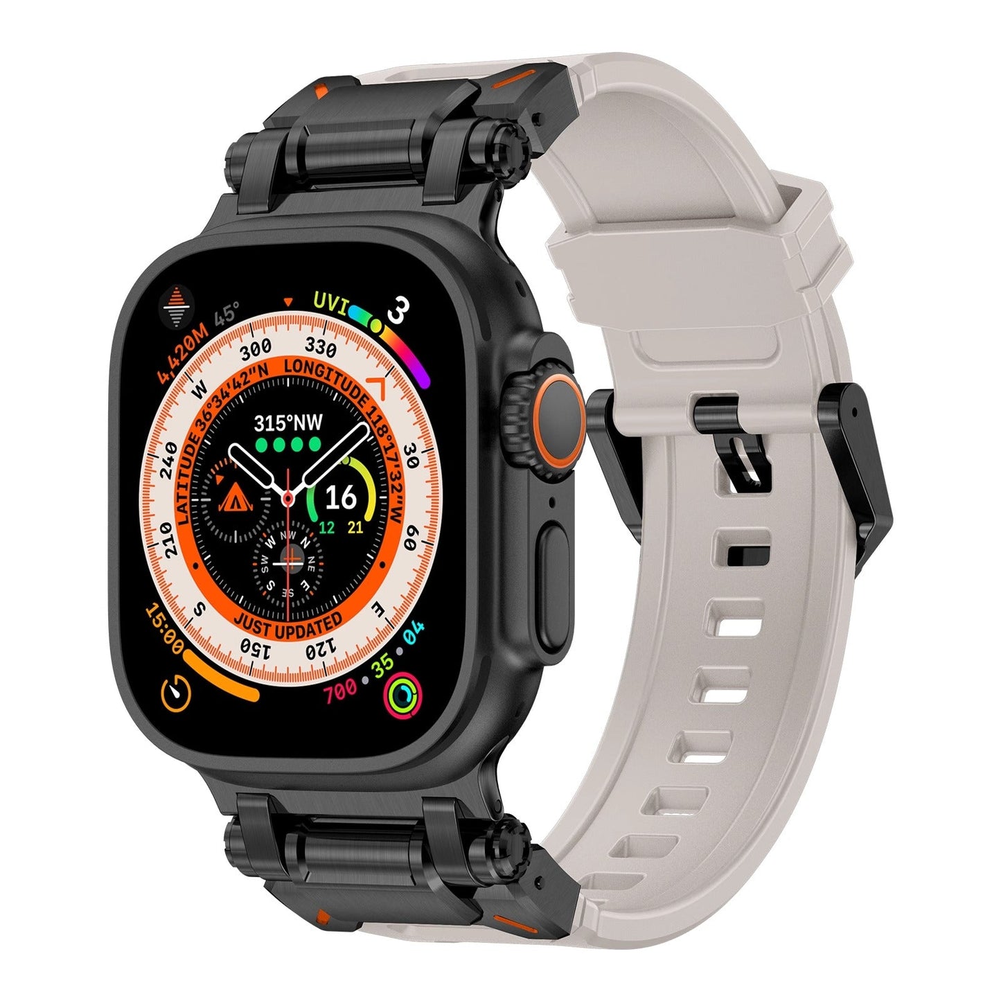 Explorer Rubber Band With Titanium Adapter For Apple Watch