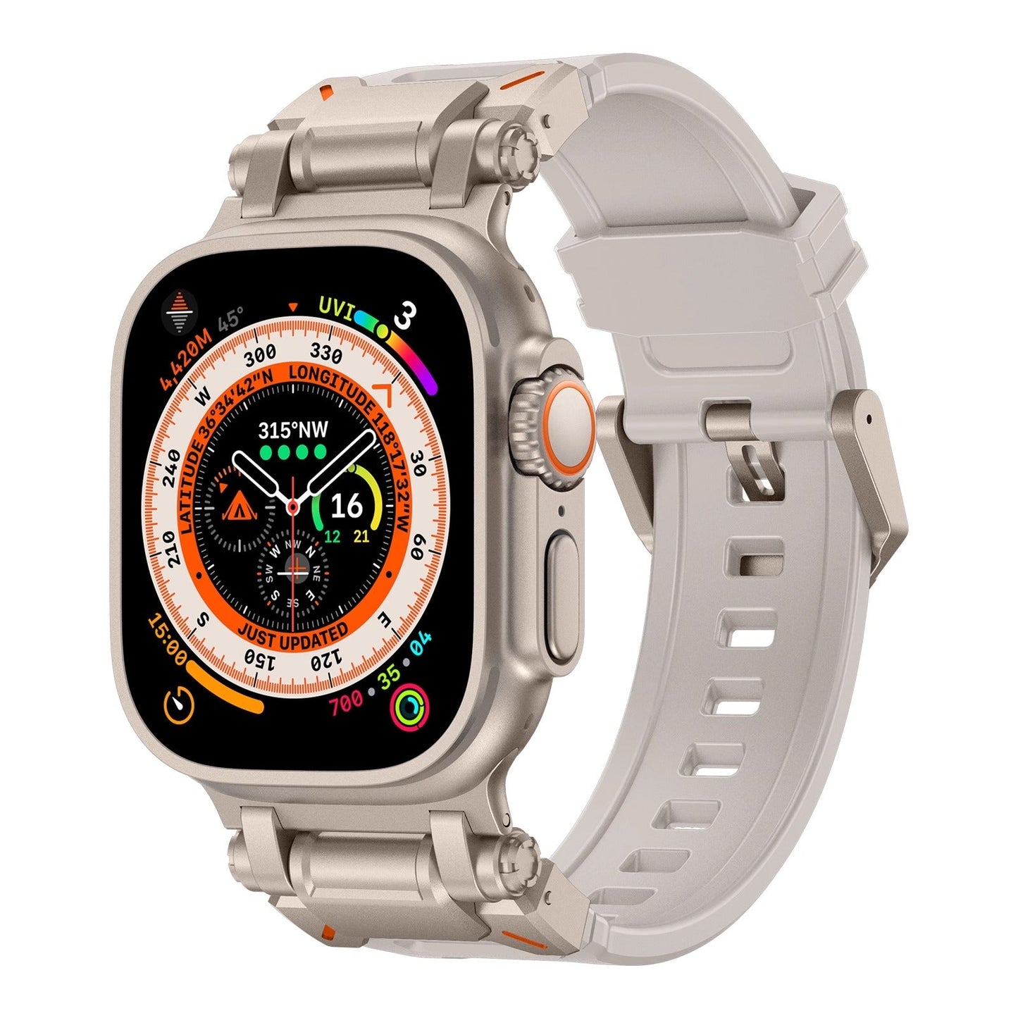 Explorer Rubber Band With Titanium Adapter For Apple Watch