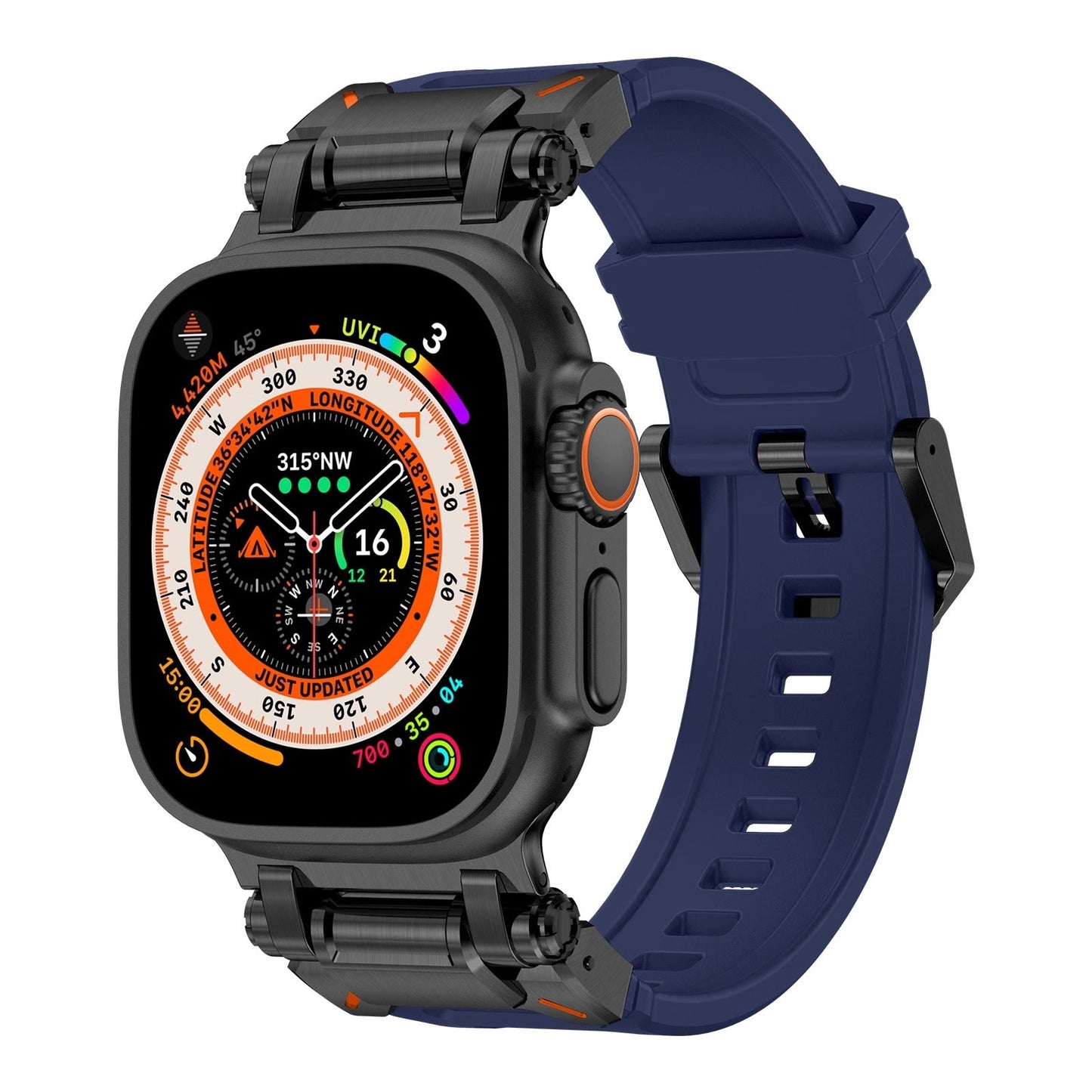 Explorer Rubber Band With Titanium Adapter For Apple Watch
