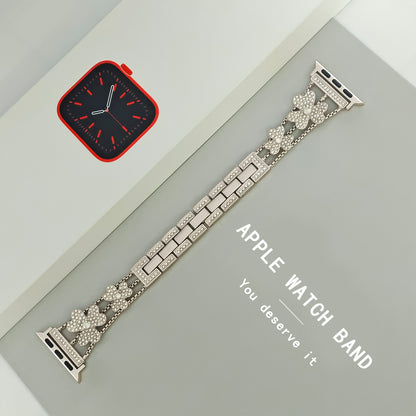 Flower Sparkle Diamond Chain Bracelet for Apple Watch